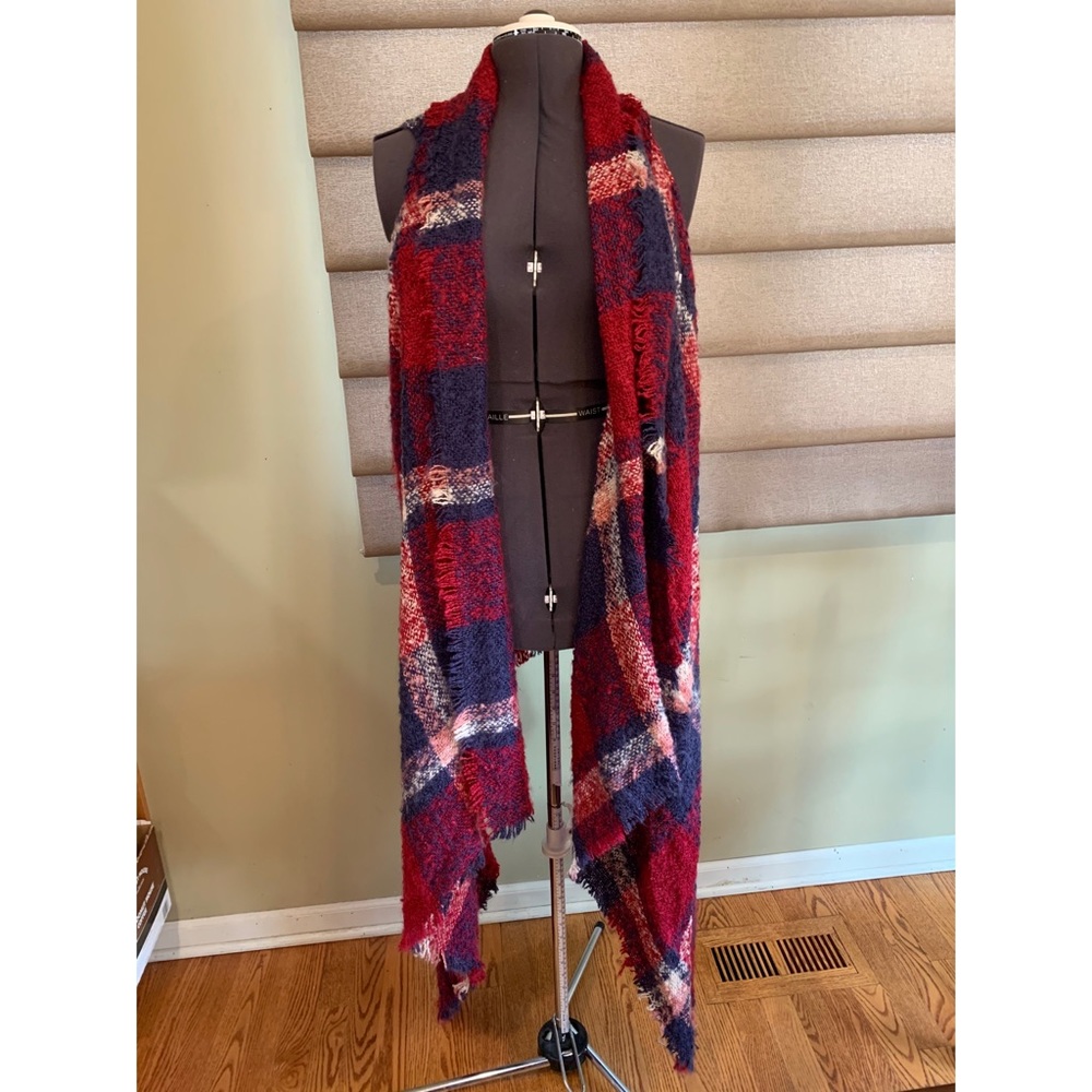 Plaid scarf vest